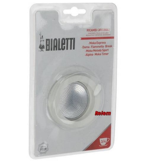 Kit 3 joints et 1 filtre pour machine à café 3/4 tasses Bialetti 0800003