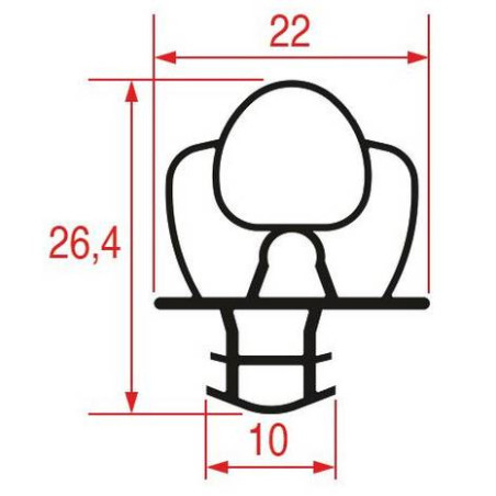 Joint de porte armoire réfrigérée Constan 2500 mm