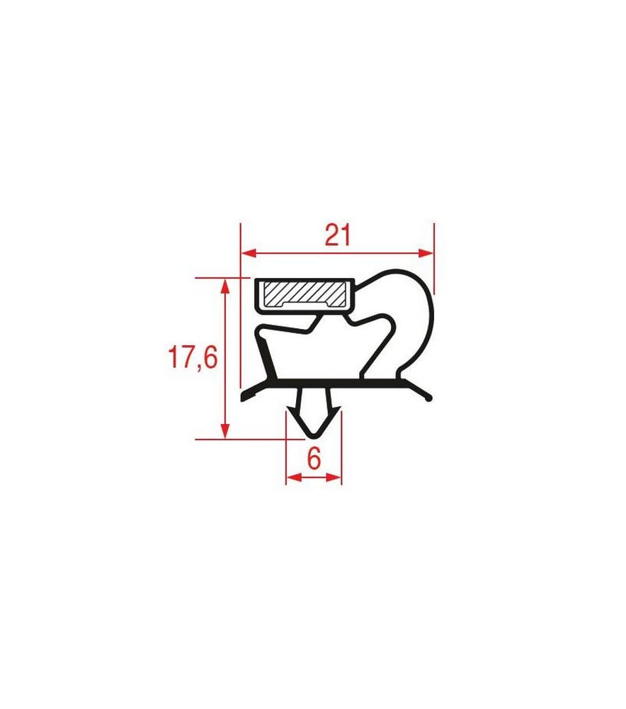 Joint de porte table réfrigérée Ascaso 445 mm x 305 mm
