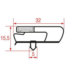 Joint de porte armoire réfrigérée professionnelle 585 mm x 390 mm