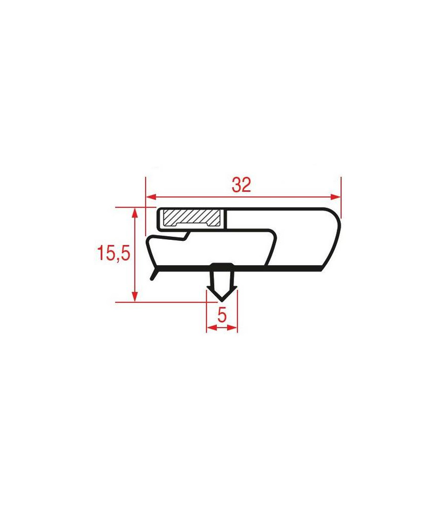 Joint de porte armoire réfrigérée professionnelle 585 mm x 390 mm