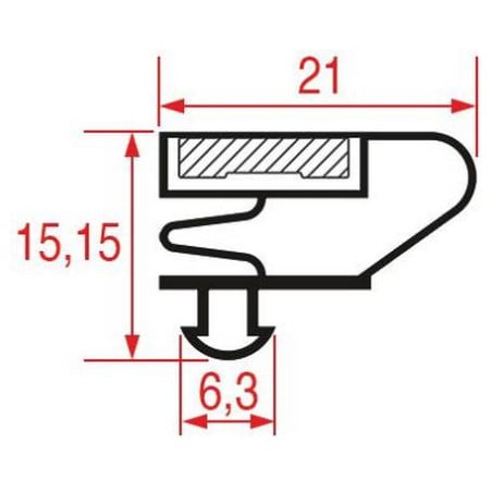 Joint magnétique de porte table réfrigérée professionnelle 620 mm x 420 mm