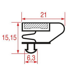 Joint magnétique de porte table réfrigérée professionnelle 620 mm x 480 mm