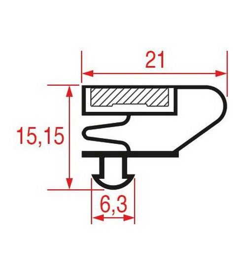 Joint magnétique de porte table réfrigérée professionnelle 620 mm x 480 mm
