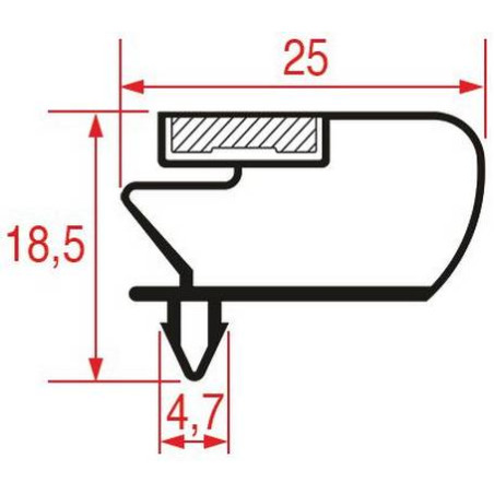 Joint de porte table réfrigérée professionnelle 650 mm x 408 mm