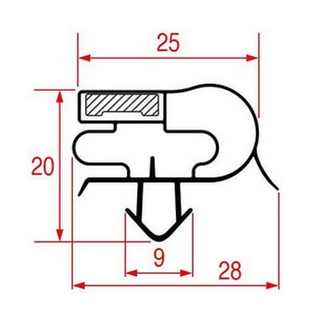 Joint de porte armoire réfrigérée Forcar 660 mm x 580 mm