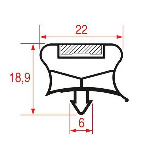Joint à encastrer porte table réfrigérée Metos 710 x 420 mm