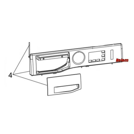 Bandeau de façade lave-linge Hotpoint Ariston C00551064