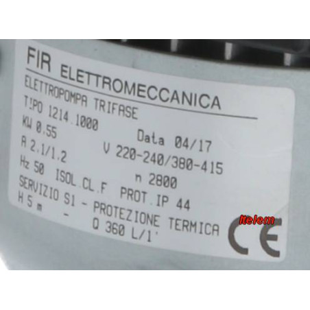 Electropompe FIR 1214SX 0,75HP lave-vaisselle Electrolux Professional 1214.1000