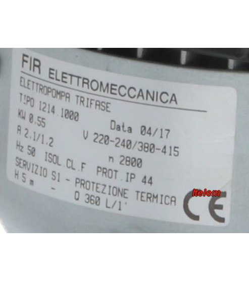 Electropompe FIR 1214SX 0,75HP lave-vaisselle Electrolux Professional 1214.1000